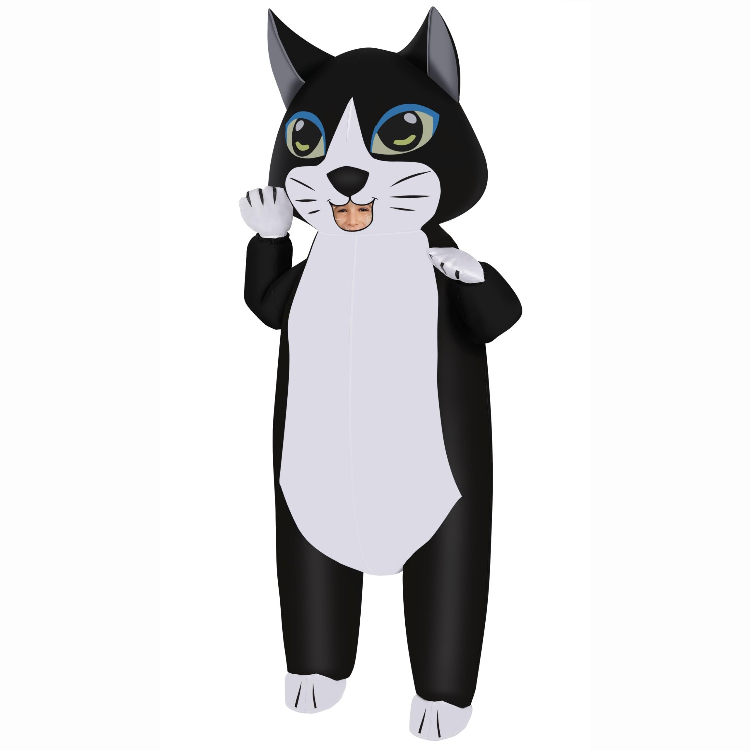 大人用インフレータブル猫コスチューム、黒白の面白い猫の着ぐる - Cat Claw Bark のレビューと価格