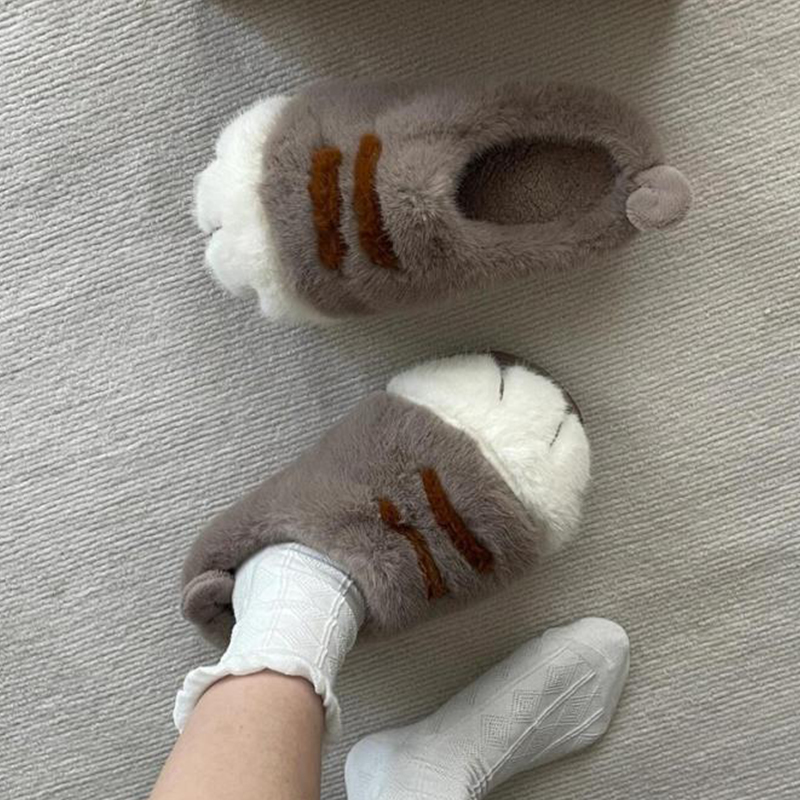 楽しいふわふわ猫足スリッパかわいいトレンドホームシューズ女性 - Cat Claw Bark のレビューと価格