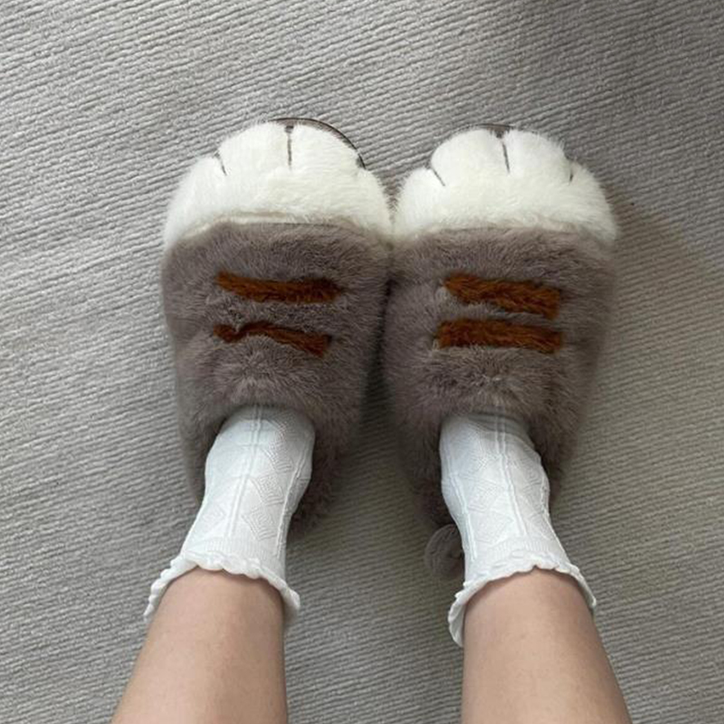 楽しいふわふわ猫足スリッパかわいいトレンドホームシューズ女性 - Cat Claw Bark のレビューと価格